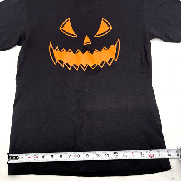 Vintage 90s Alstyle Apparel Black Cotton Jack O'lantern Halloween T-shirt Size S - Picture 6 of 9